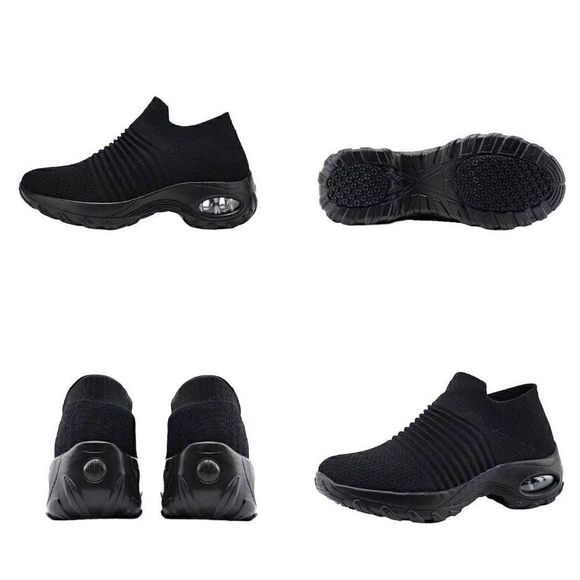 STQ Women STQ Slip On Black Breathe Mesh Walking Shoes - Size 9.5